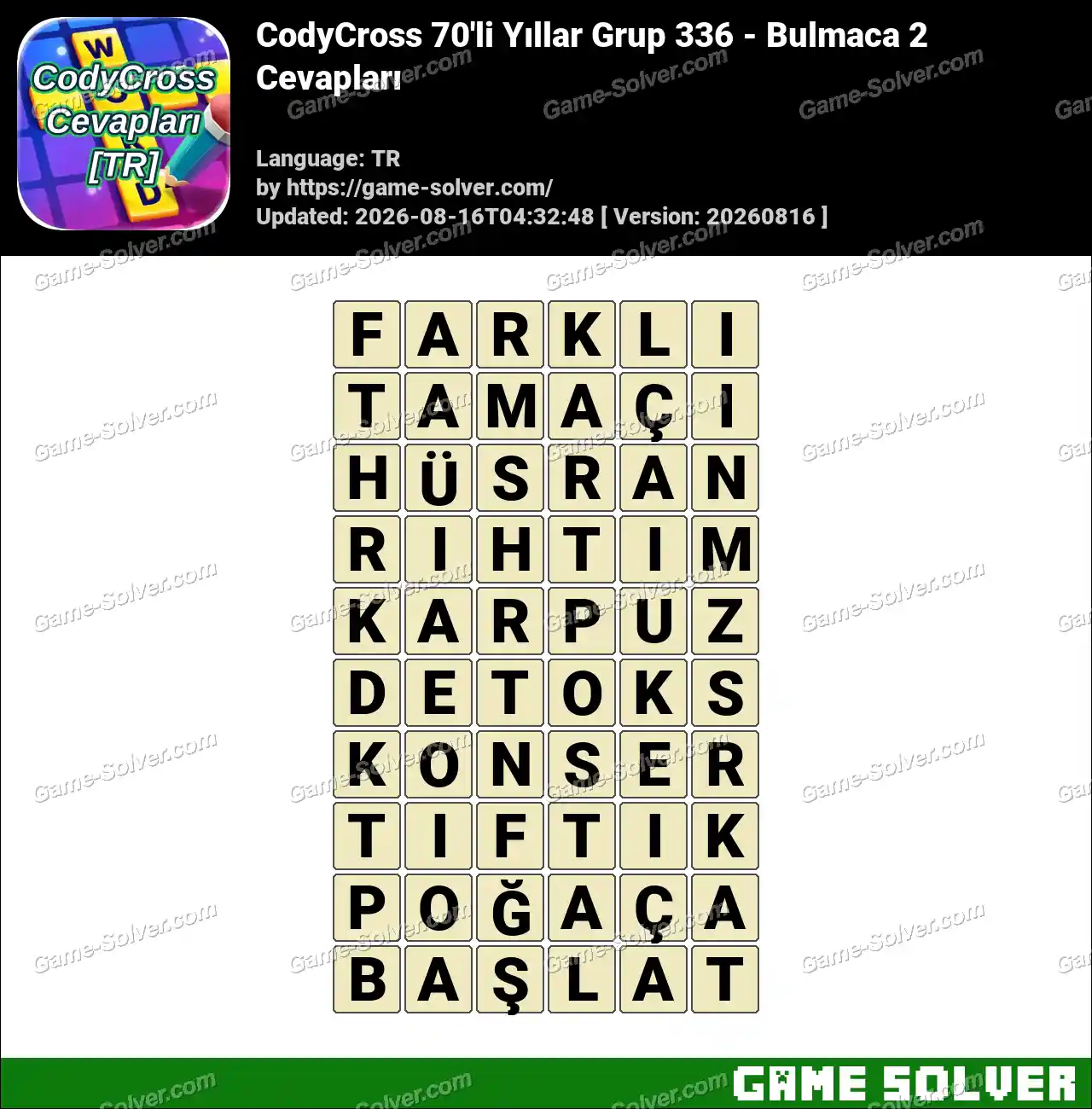 CodyCross 70’li Yıllar Grup 336 – Bulmaca 2 Cevapları
